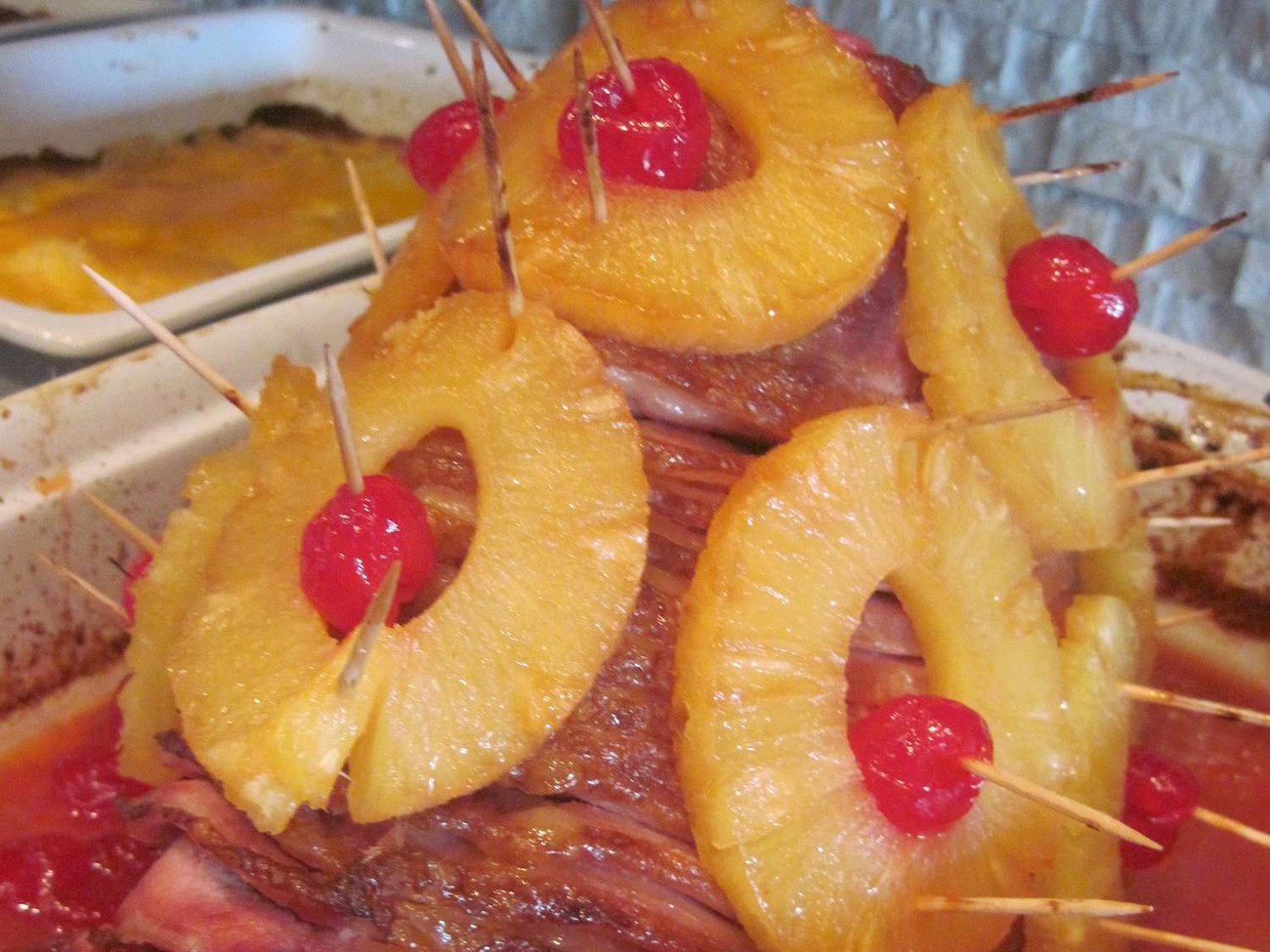 Gebackener Schinken mit Ananas-Senf-Glasur Rezept